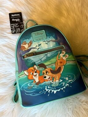 Loungefly Teal & Aqua Fox and Hound Mini Backpack